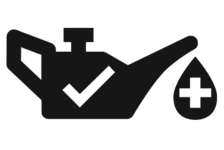 Icon depicting a drop of oil, representing the Just Check and Add no oil change technology for Briggs & Stratton mower engines